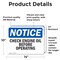Signmission Check Engine Oil Before Operating OSHA Notice Sign, Vinyl Decal, 14in W x 10in L, 2PK OS-2PACK-NS-D-1014-L-10549 - alternate 4
